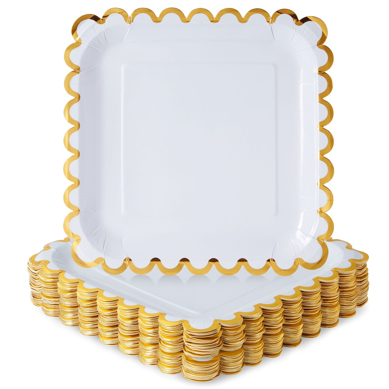 Scalloped top paper plates
